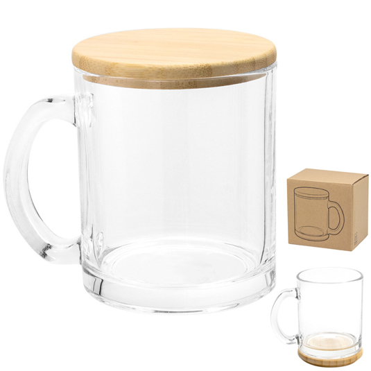 Taza Vidrio Bambú 350cc